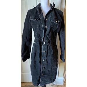 Saint John’s Bay Navy Corduroy Shirt Dress Vintage Womens Small